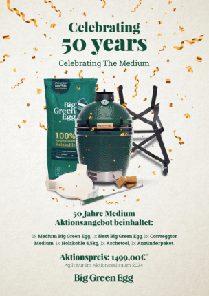 Big Green EGG Medium Starter Set 50 Jahre Jubiläumsset, 6-teilig