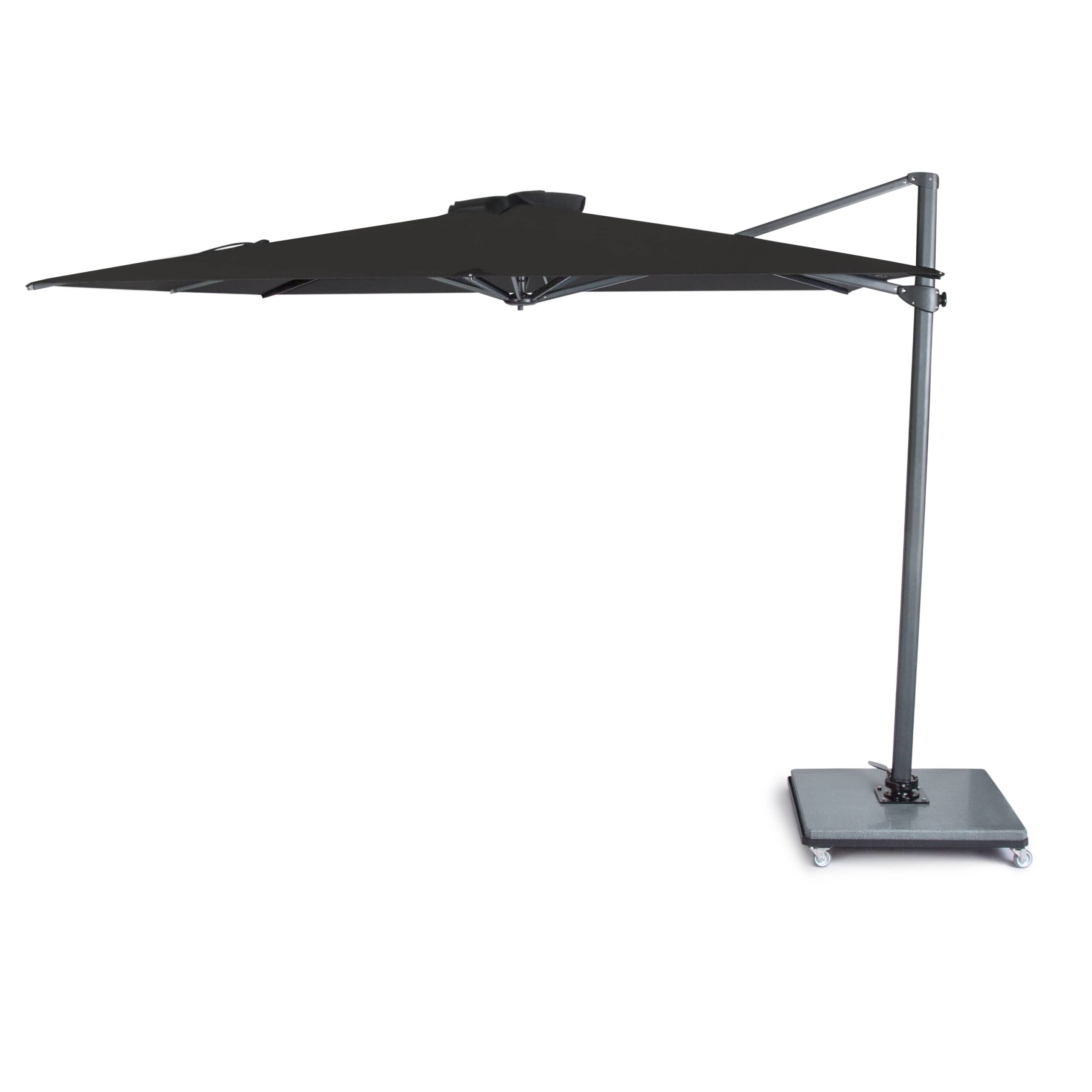 Freiarm Sonnenschirm von Weishäupl, 300x300cm, Bespannung schwarz, Gestell Schwarz – Bild 3