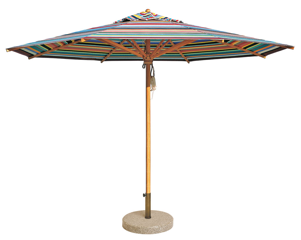 Klassiker Sonnenschirm von Weishäupl, 250cm, Bespannung multicolor, inkl. Flaschenzug, Knick